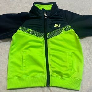 Nike Toddler Track Jacket 18-24M Neon Green Black Full Zip Lightweight